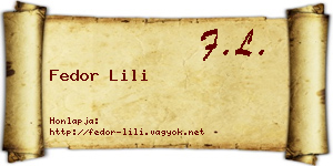 Fedor Lili névjegykártya